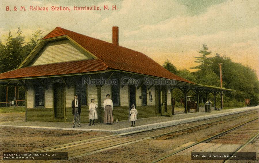 Postcard: Boston & Maine Railway Station, Harrisville, New Hampshire